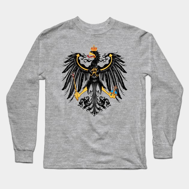 Prussia - Vintage Style Coat of Arms Eagle Design Long Sleeve T-Shirt by DankFutura